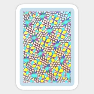 Green Yellow Flowery Pattern Sticker